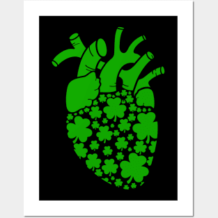 Shamrock Heart Cardiac Nurse St Patricks Day Posters and Art